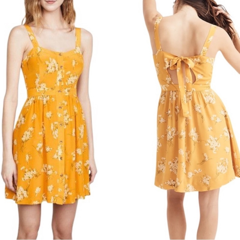 Madewell Silk Fleur Bow Tie Back Cutout Mini Dress in Butterfly Garden - 2